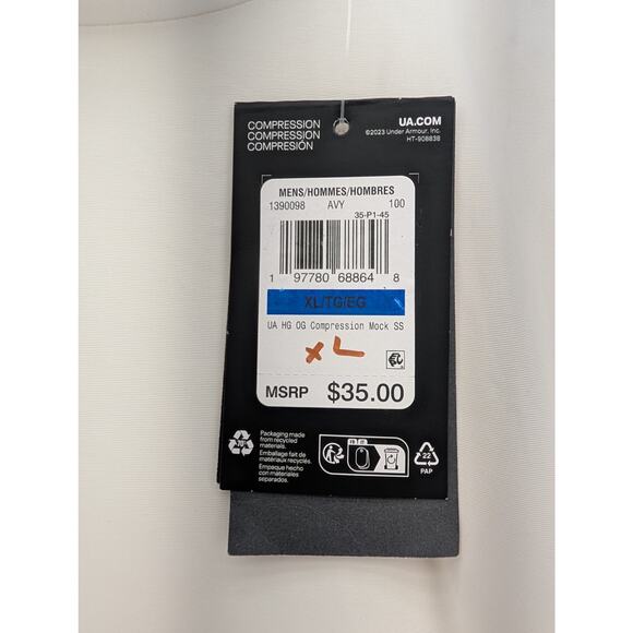 NWT Under Armour HeatGear OG Compression Men's Mock Short Sleeve in White sz XL - Picture 6 of 8